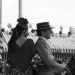 Horse Feria Sevilla A couple on a horse at the Seville April Fair