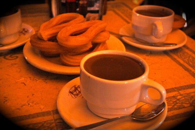 chocolate and churros in Madrid