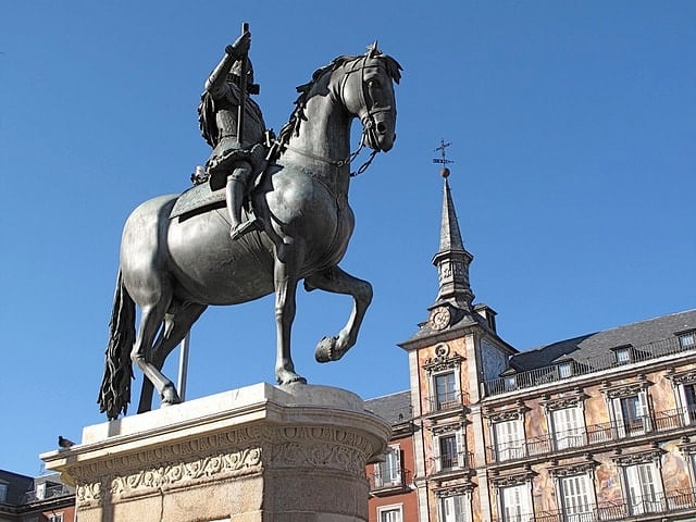 Horse Statue in Plaza Mayor Madrid