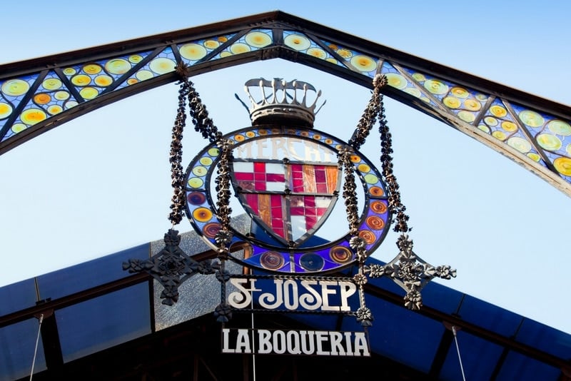 The entrance to La Boqueria Market in Barcelona