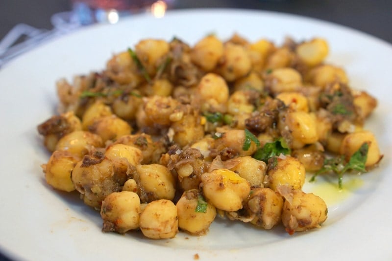 Bar Pinotxo Barcelona Chickpeas and Morcilla at La Boqueria Market