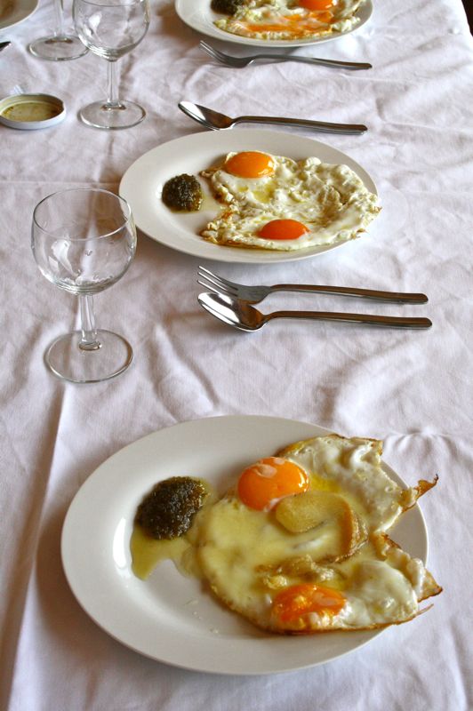 Cheese and fried eggs