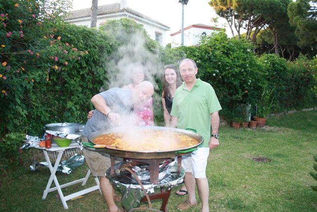 making a paella