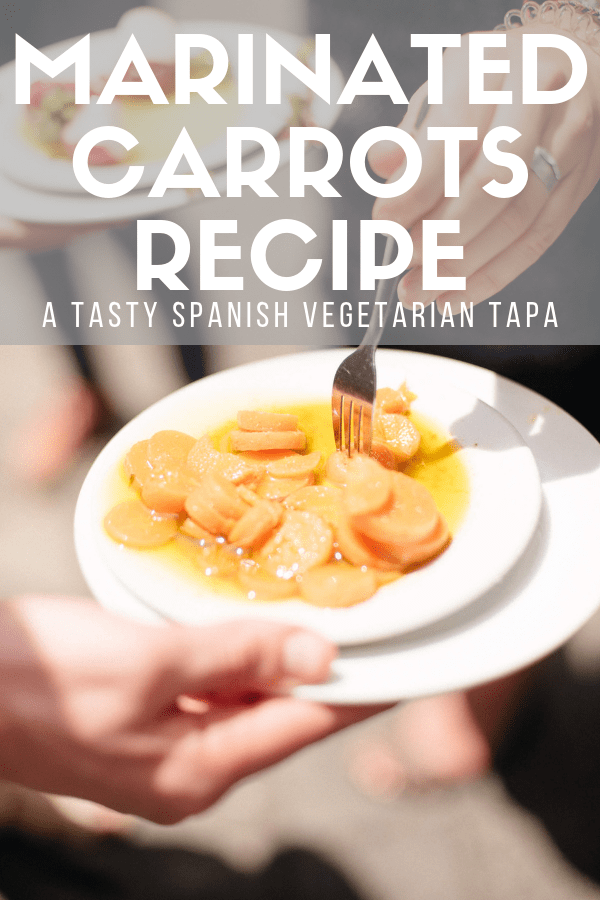 It can be somewhat challenging to find food for vegans and vegetarians in Spain, but luckily, it does exist. These marinated carrots—one of my favorite simple tapas—are a great example. These tasty veggies are marinated in a flavorful spice blend and served with Spain's famous olive oil. Try this easy recipe at home to make them for yourself! #tapas #vegetarian