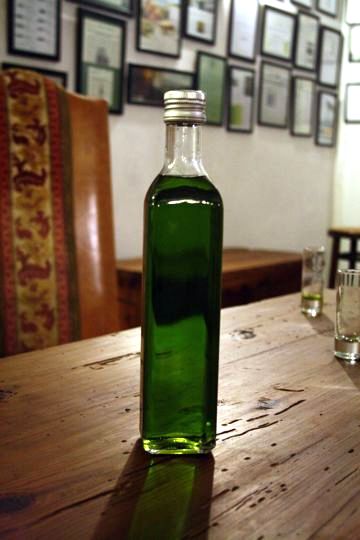 bright green olive oil