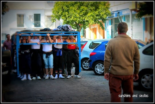 Semana santa in Seville costaleros