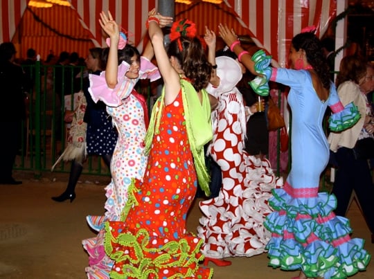 Dancing Sevillanas, Feria in Seville