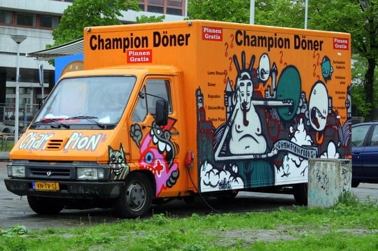 A food truck in Rotterdam selling Kapsalon.