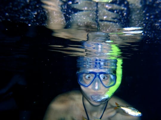 Lauren snorkeling