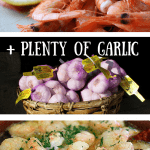 Pinterest image for gambas al ajillo recipe (garlic shrimp)