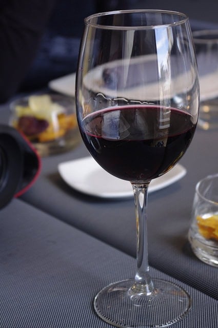 A glass of red wine is part of the Mediterranean Diet