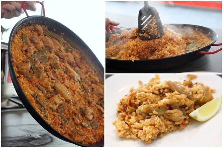 Chicken paella in Seville at our Seville cooking class.