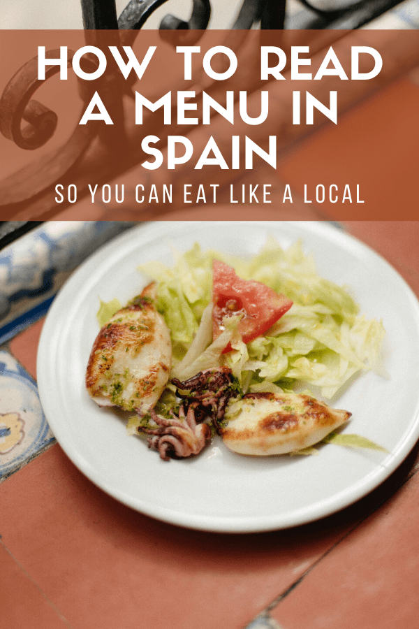 spanish food menu