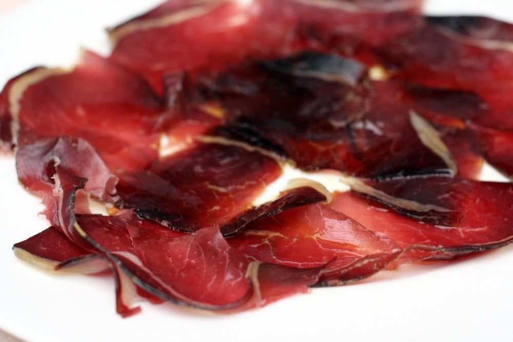 Sliced Cecina - Cured Smoked Beef, León-Style