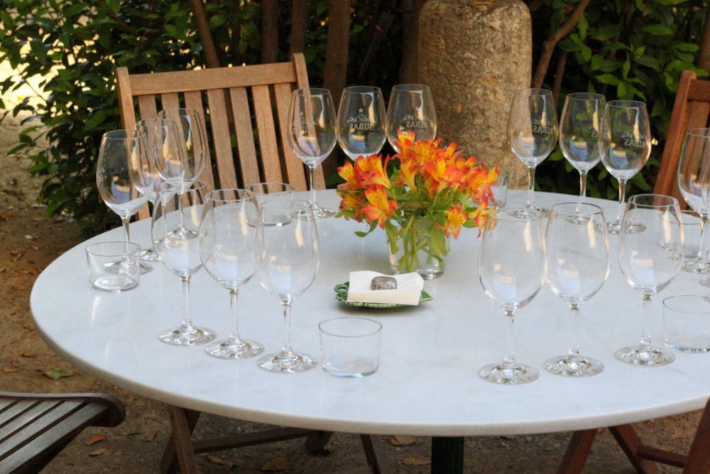 The gorgeous terrace at Bodegas Ribas in Mallorca