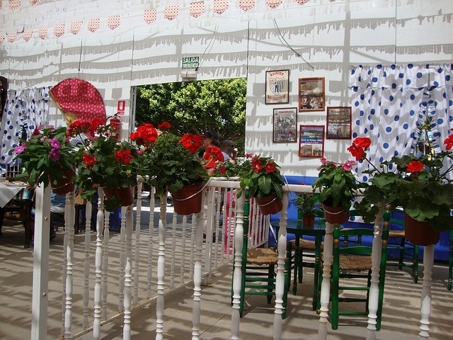 A traditional caseta in the Real de la Feria de Malaga