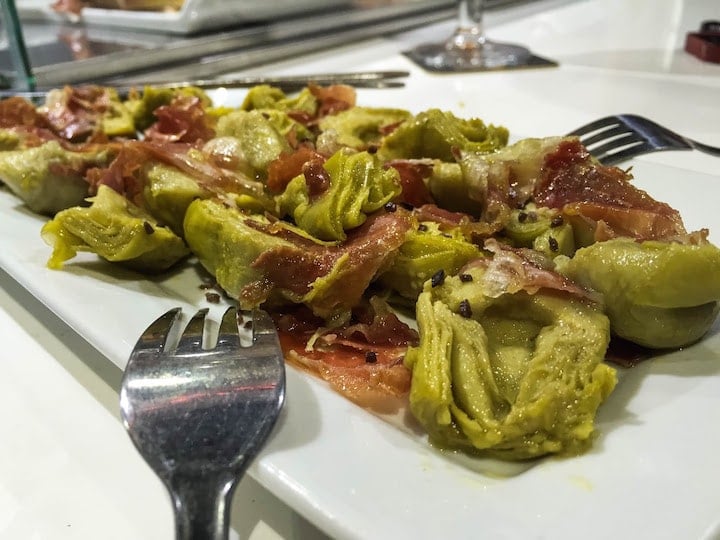 Best food in Gran Canaria-- artichokes on a tapas crawl at the local market!
