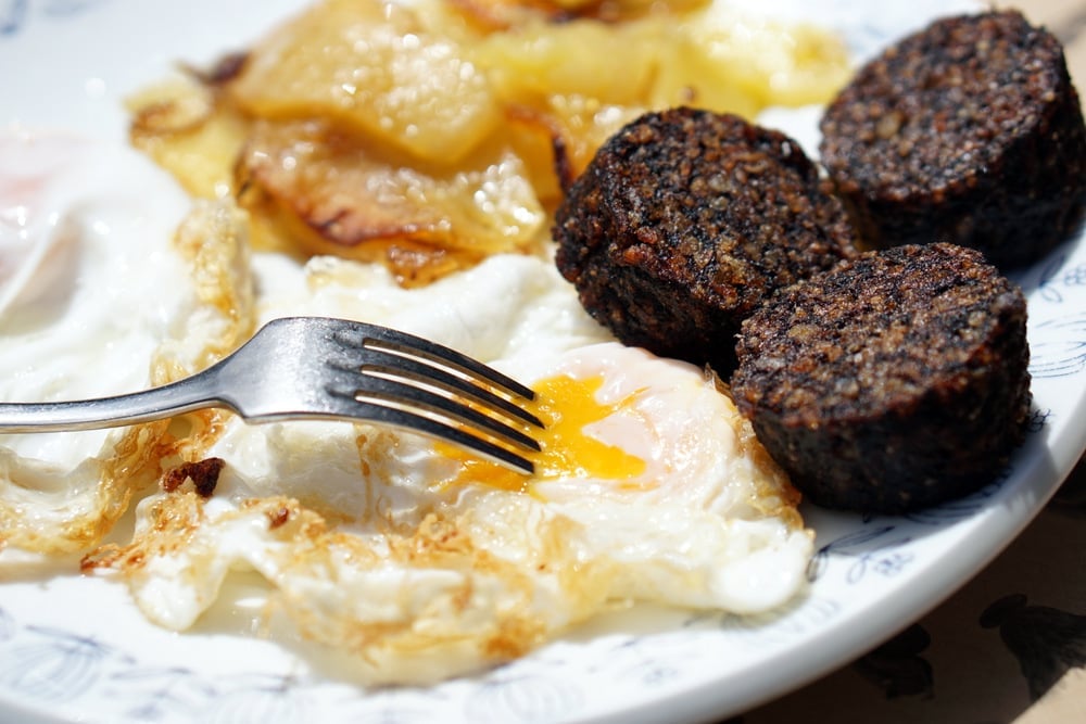 Eggs and morcilla at the best place to stop on the A6 near Burgos.