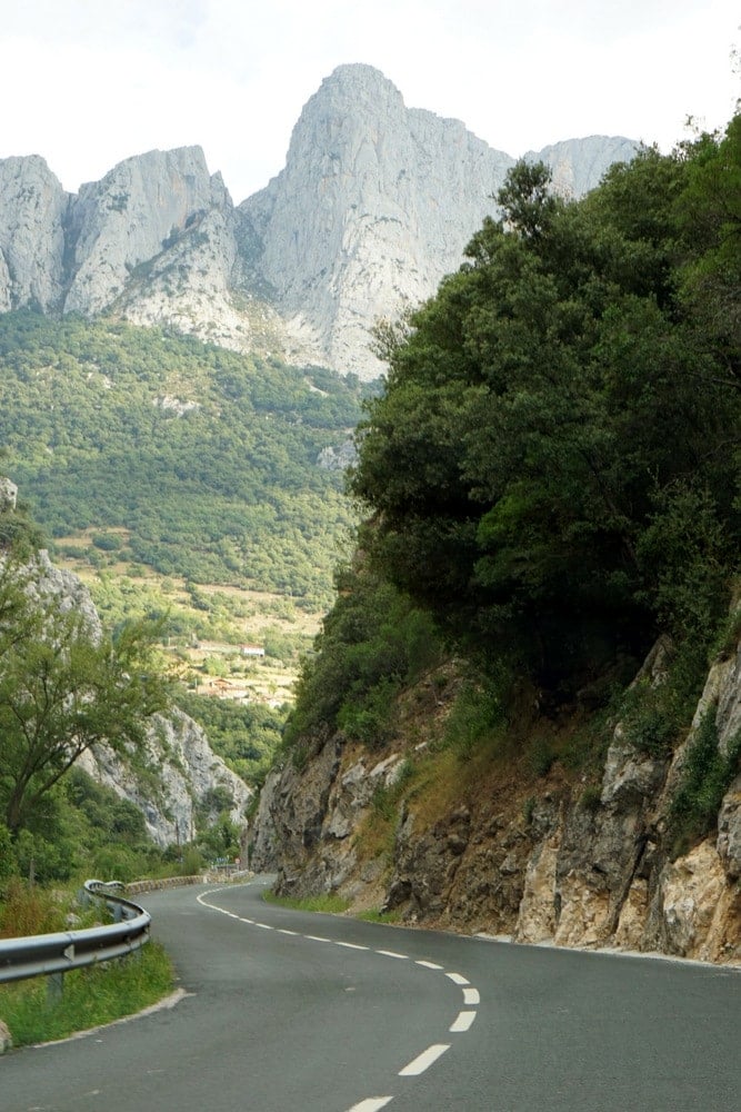 Driving through the Picos de Europa on a road trip through Asturias.