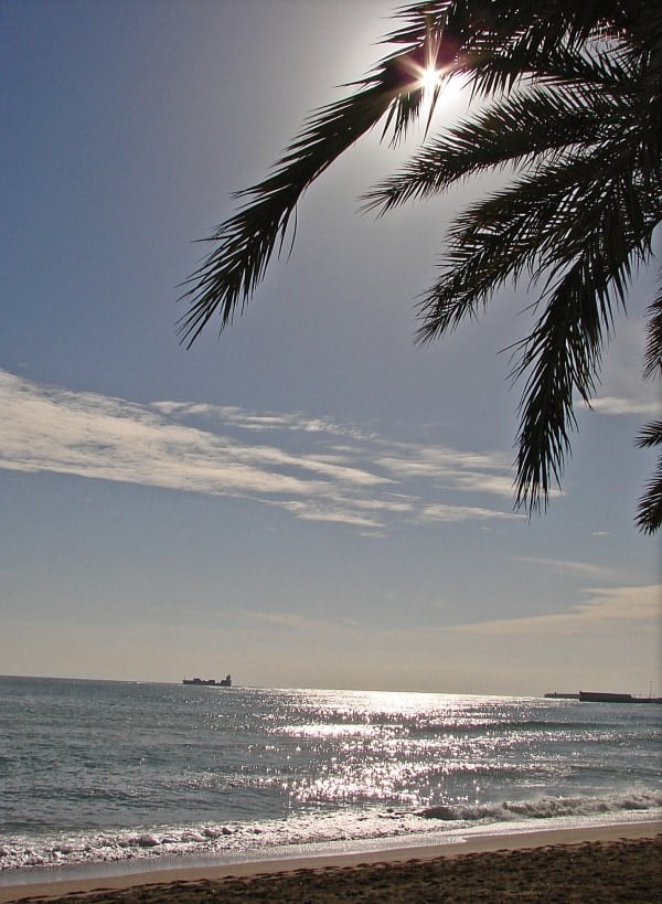 Things to do in Malaga at Christmas include a walk along this gorgeous beach