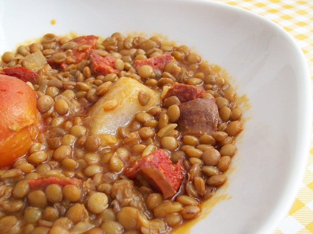 Lentil soup is just the ticket to warm you up on a cold winter day in Spain