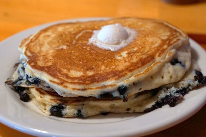 Fluffy blueberry pancakes