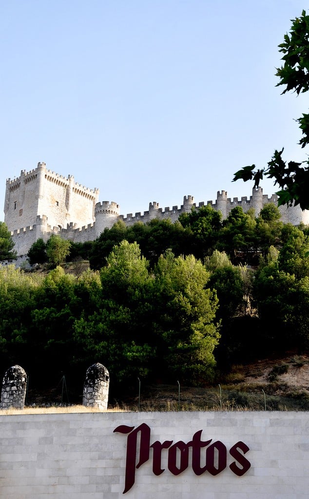 The Peñafiel castle stands guard over the cellars of the Protos winery, one of the most stunning wineries in Spain.