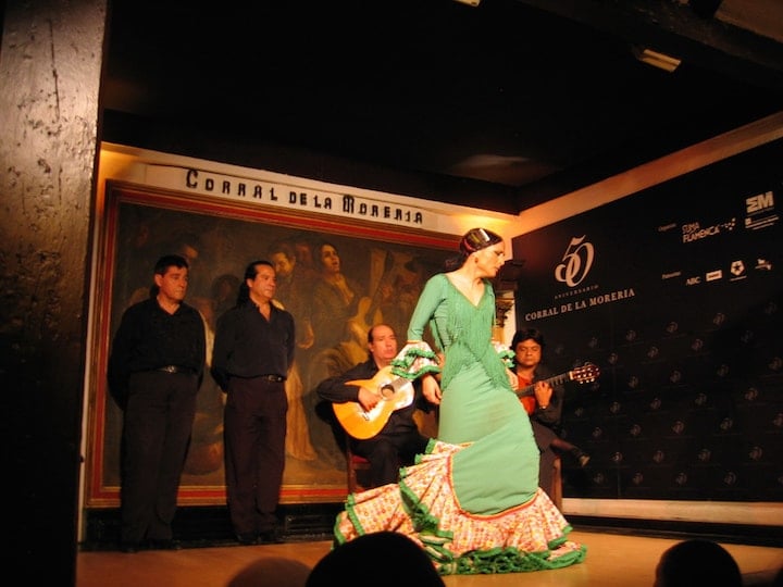 Seeing flamenco in Madrid at Corral de la Moreria. 