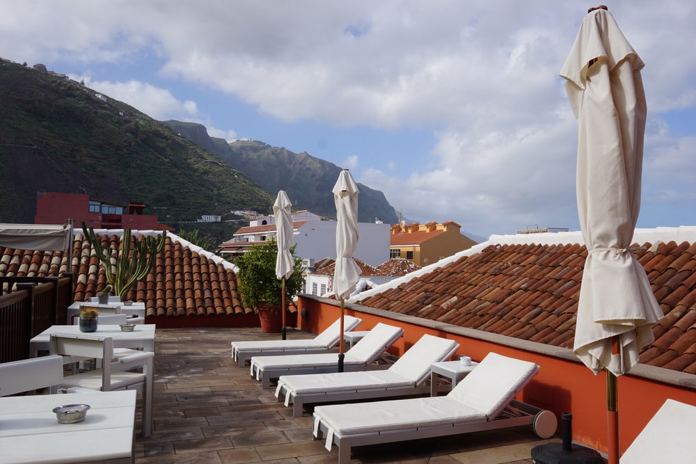 Rooftop terrace at Tenerife Hotel San Roque.