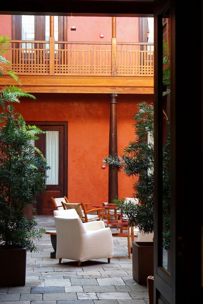 The gorgeous patio of Hotel San Roque.