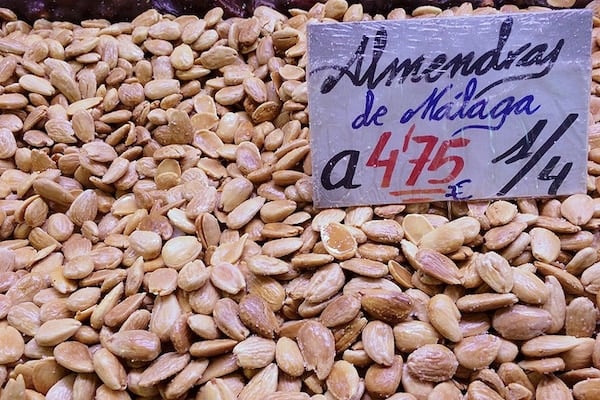 Almonds at a market in Malaga