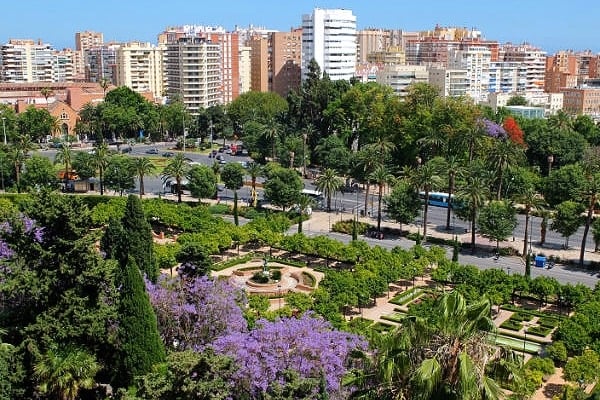 The colorful rose garden and park are two awesome and free things to visit in Malaga