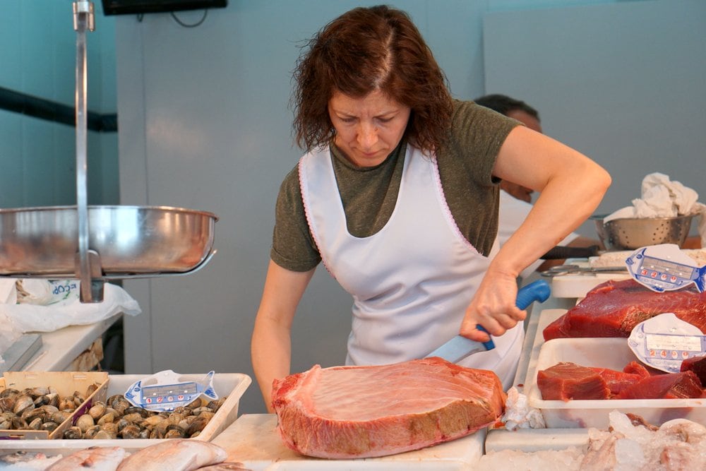 The tuna at the Barbate fish market in Spain.