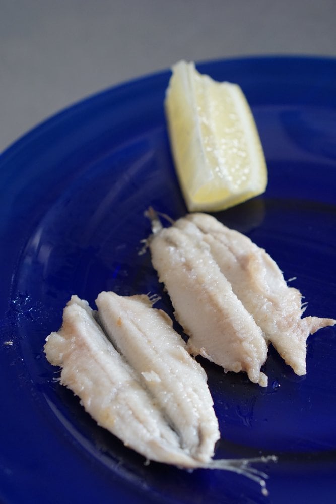 Fried anchovies at a Spanish cooking class in Vejer.