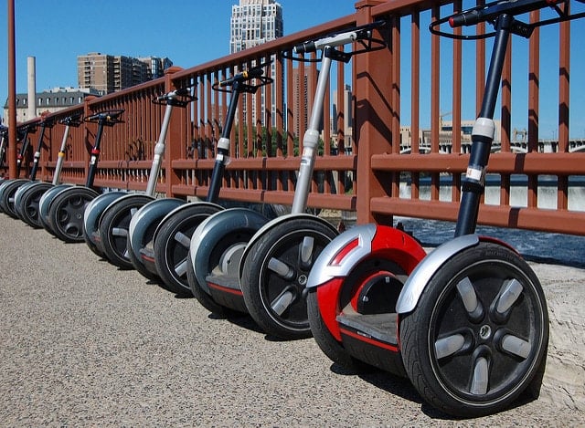 Segways are a modern way of getting around Malaga.