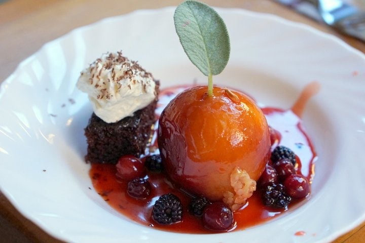 Local peaches in Spanish brandy-- yum!