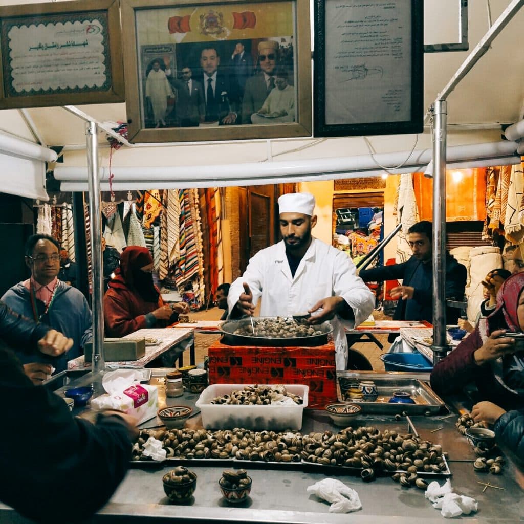 Snails on Marrakech food tour