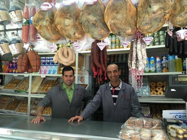 There's so much to eat at Comestibles Cristobal. Local hams, cheeses, sausages, sweets and more are some great edible souvenirs in Granada!