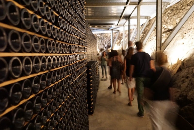 The vineyard tours near Granada don't just give you information and wine samples, they show you the processes from start to finish, including cellars like this one where the wine is stored.