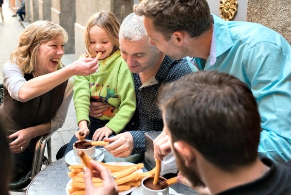 Churros con chocolate are a typical sweet breakfast in Valencia and throughout Spain.