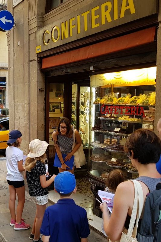 Discovering a family run bakery on our Barcelona kids tour!