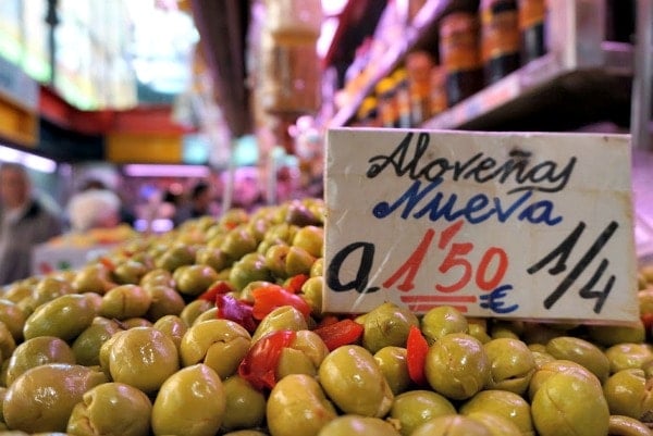 Locally produced aloreña olives are one of the best gourmet food gifts from Malaga!