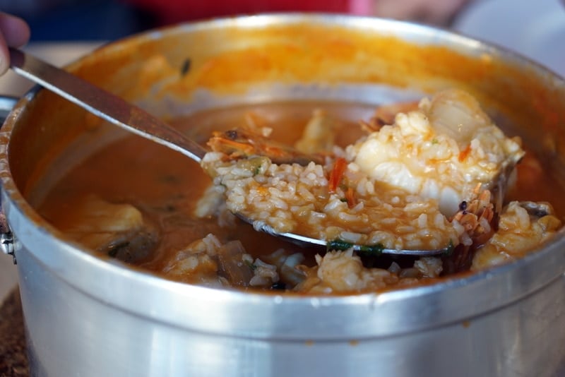 Portuguese rice with fish in Nazaré