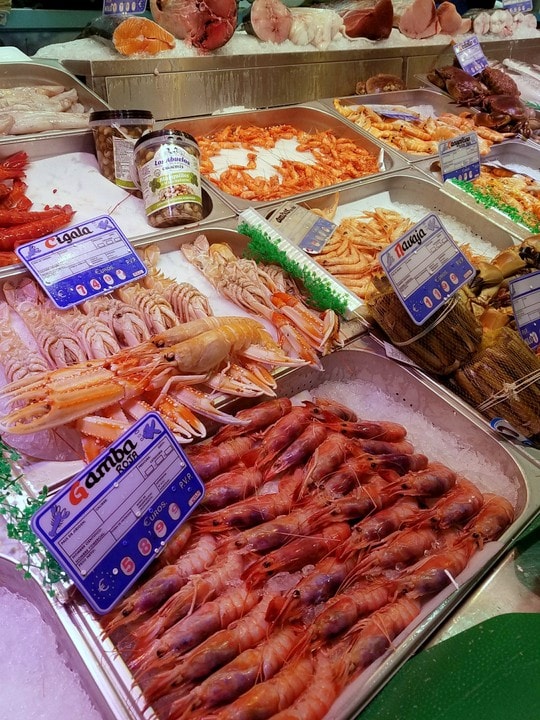 Seafood in Spain Madrid markets 