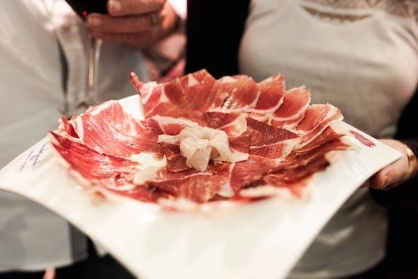 Jamón ibérico at the market - walking tour of San Sebastian