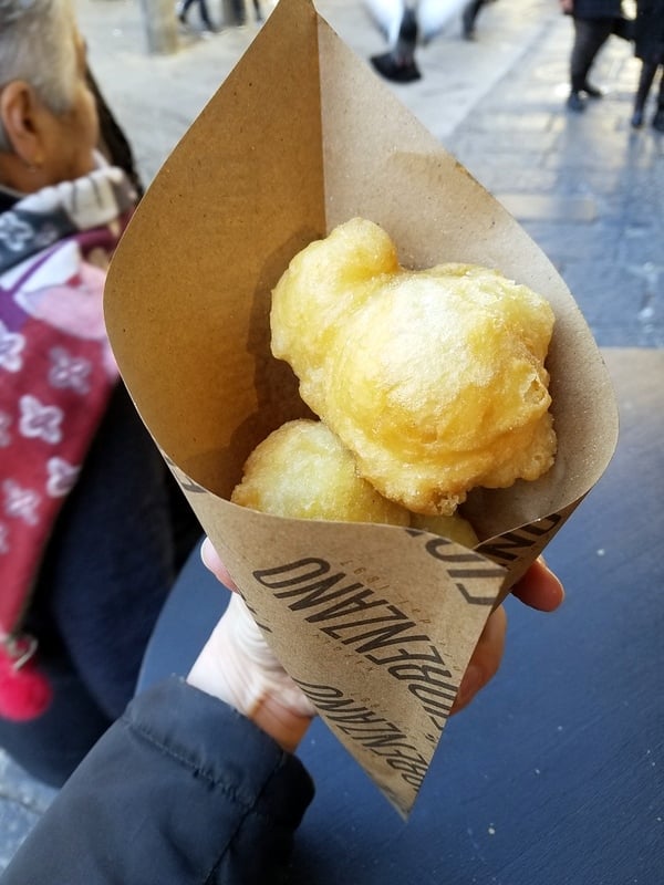 Cuoppo! A cone of fried fish in Naples