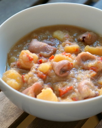 Traditional Spanish squid and potato stew recipe