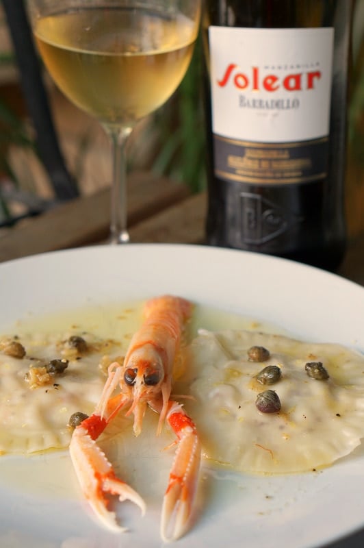 Prawn Ravioli with Lemon Caper Sauce - Pour and Pair - International Sherry Week