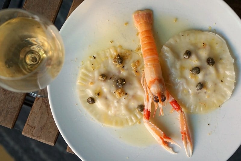 Prawn Ravioli with Lemon Caper Sauce - Pour and Pair - International Sherry Week