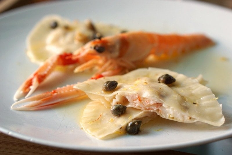 Prawn Ravioli with Lemon Caper Sauce - Pour and Pair - International Sherry Week